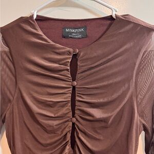 MINKPINK Chocolate Ruched Dress